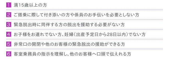非常口座席について