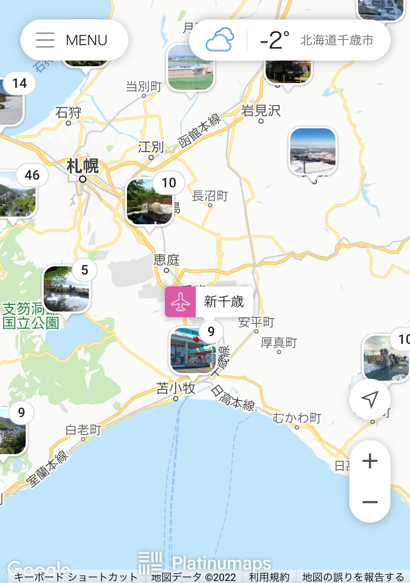 tabinocoエリアマップ