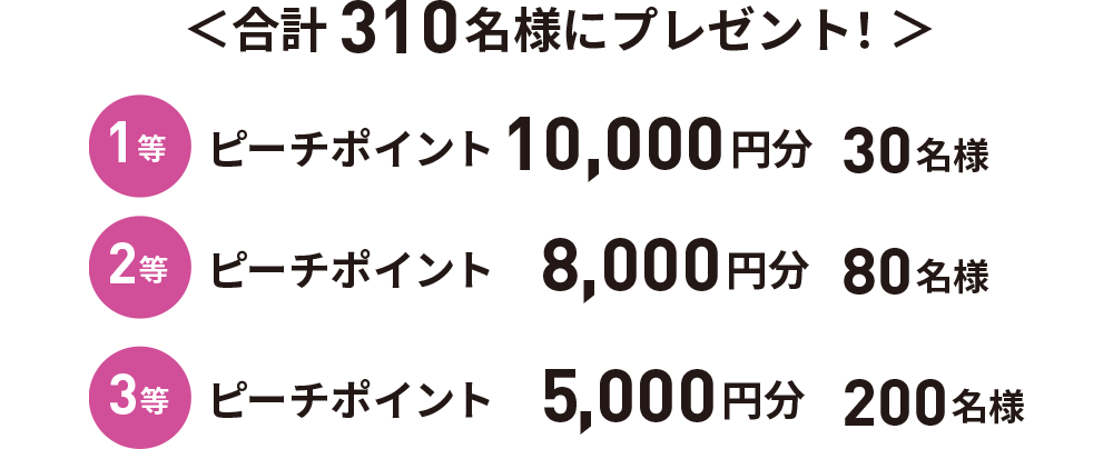 合計310名様にプレゼント!