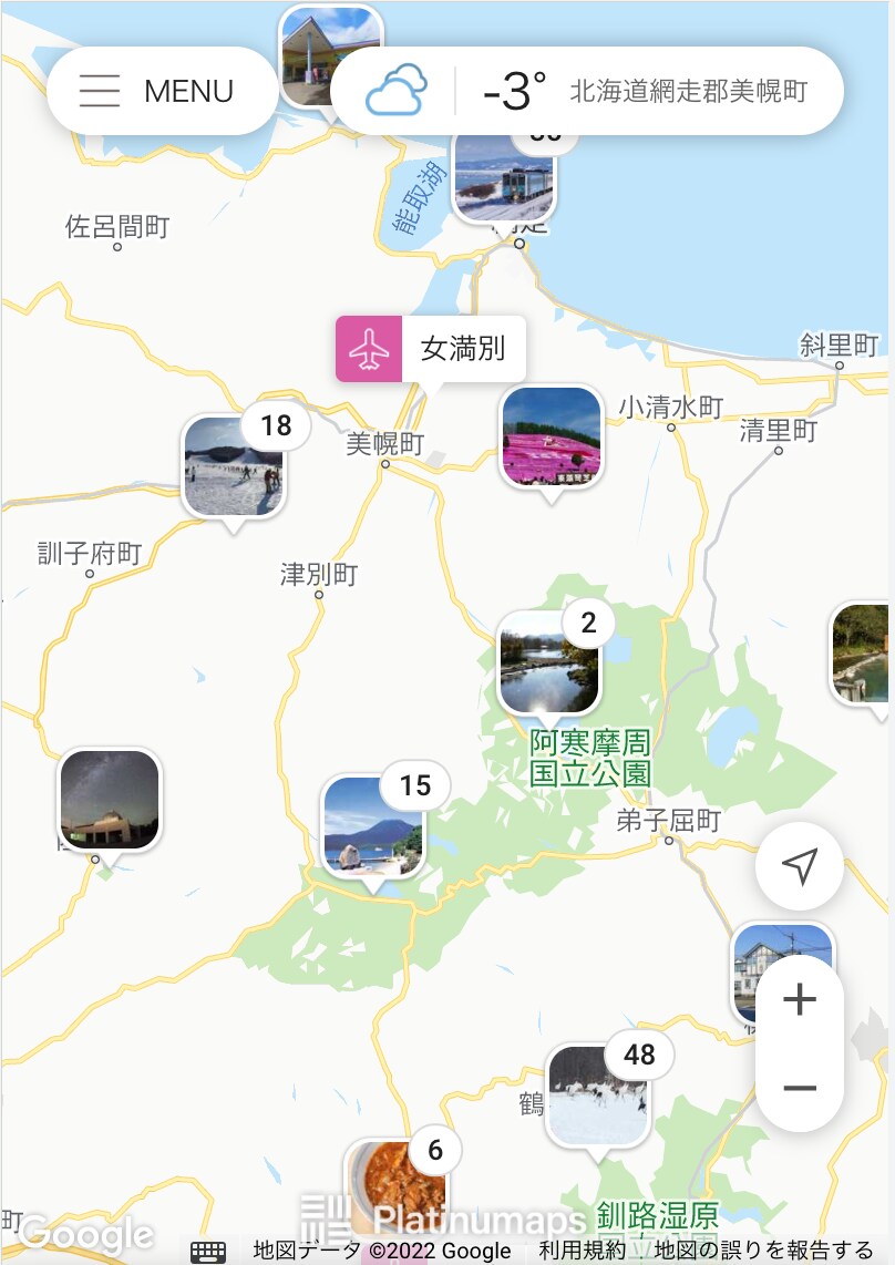tabinocoエリアマップ
