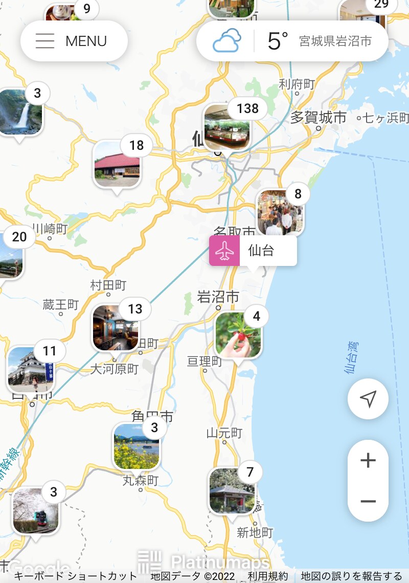 tabinocoエリアマップ
