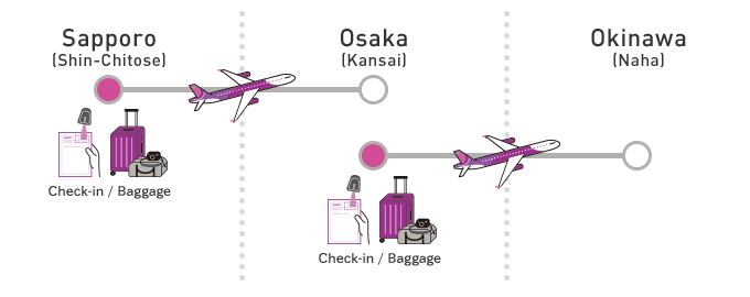 Connecting flight sales baggage