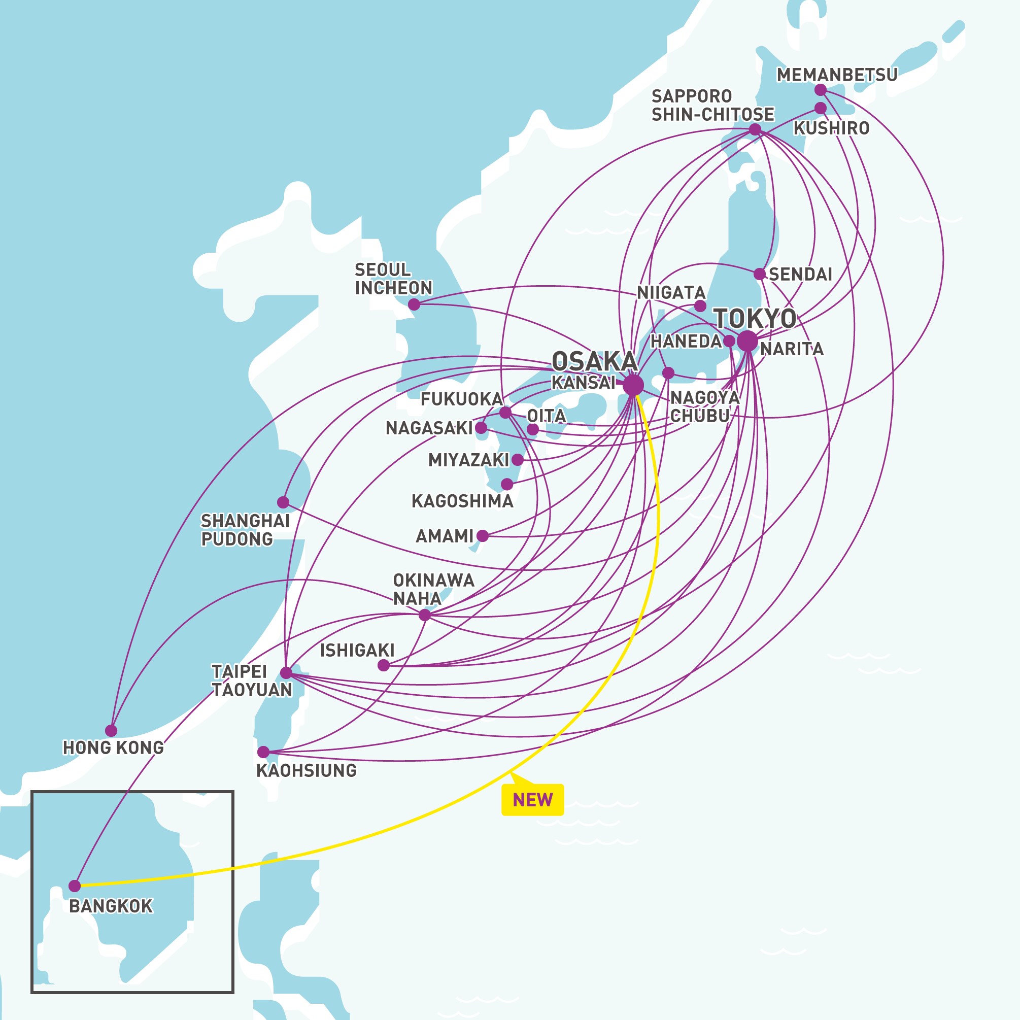 路線図（就航地一覧） | Peach Aviation