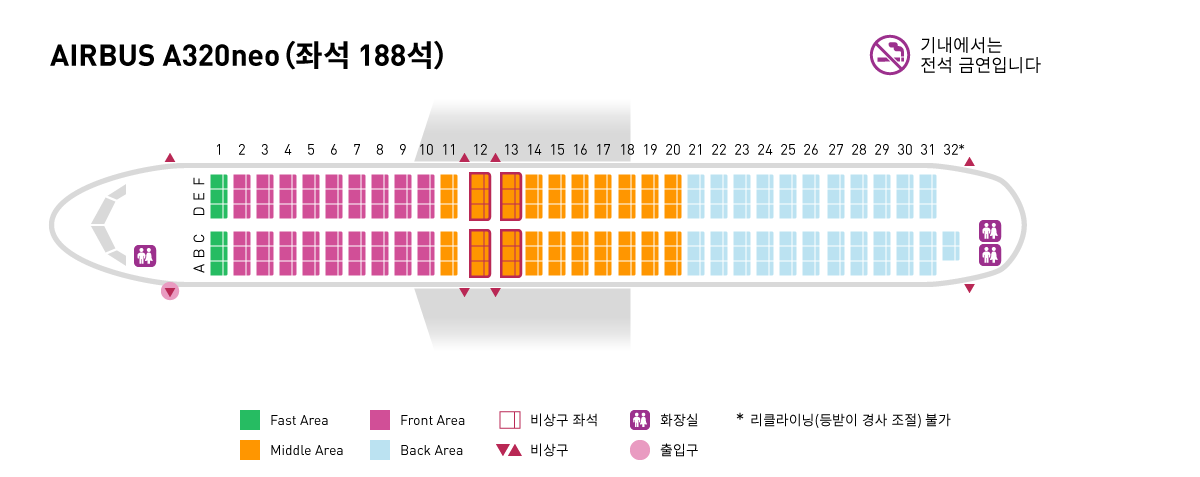 A320neo 좌석 배치도