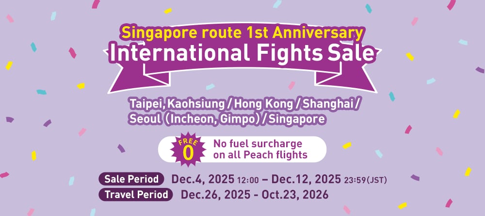Singapore route 1st Anniversary International Flights Sale