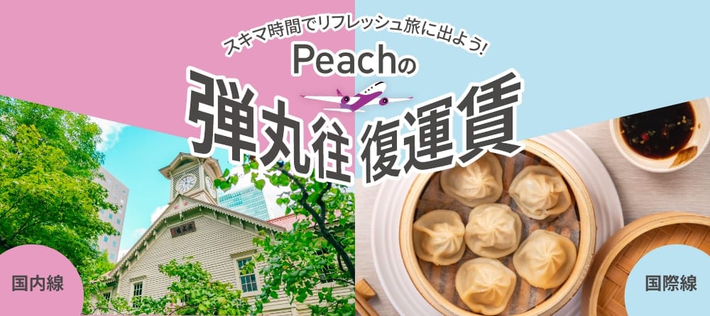 スキマ時間でリフレッシュ旅に出よう！ Peachの弾丸往復運賃 国内線 国際線