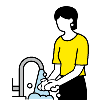 Wash and disinfect your hands and fingers often.