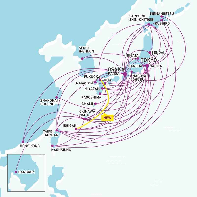 路線圖 Peach Aviation 樂桃航空 路線圖 Peach Aviation 樂桃航空