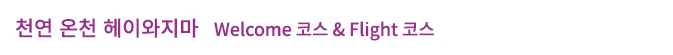 천연 온천 헤이와지마 Welcome 코스 & Flight 코스
