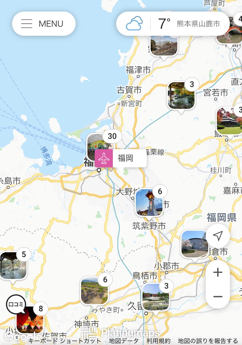 tabinocoエリアマップ