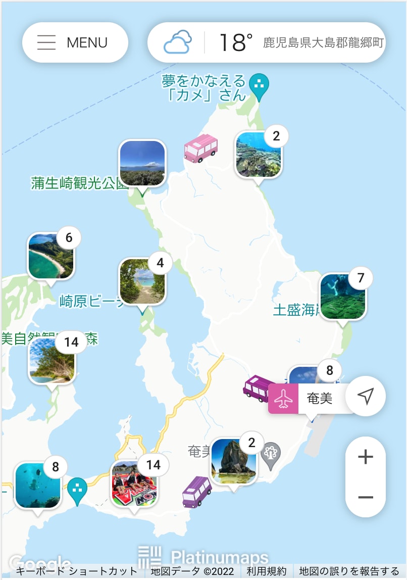 tabinocoエリアマップ