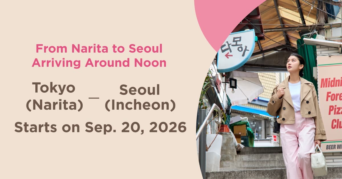 From Narita to Seoul Arriving Around Noon