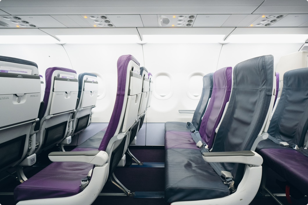 AIRBUS A321LRの広々とした機内