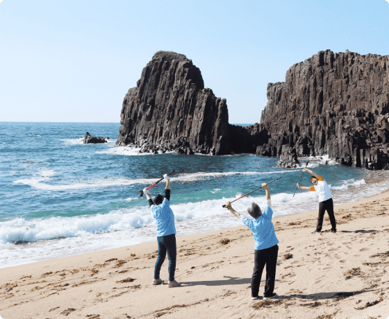 海岸リペアウォークの様子