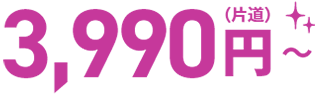 片道3,990円～